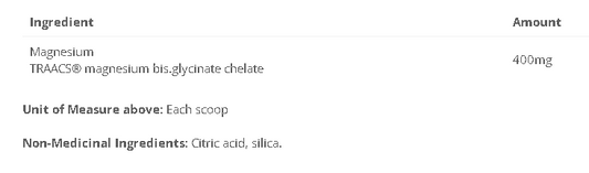 Magnesium Bis Glycinate - 400mg Full Chelate Powder