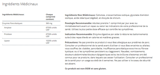 SpectraZyme(TM) Pancreatic Enzymes (Anciennement SpectraZymes PAN 9X)